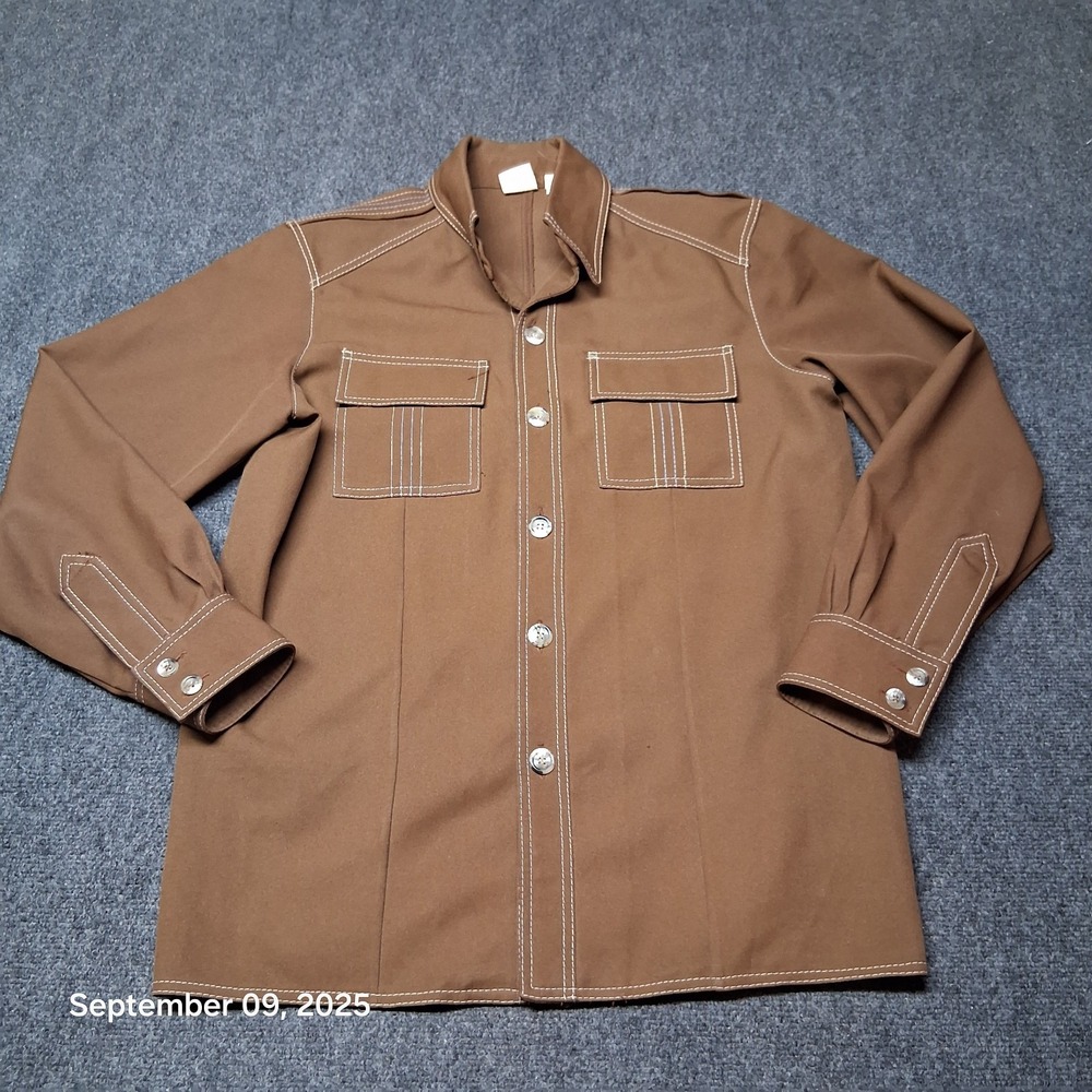 Vintage Sears Kings Road Shirt Jacket‎ Size Medium Brown The Mens Store